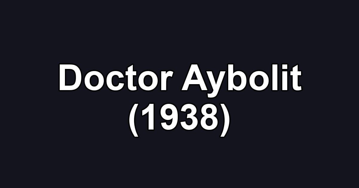 Doctor Aybolit (1938)