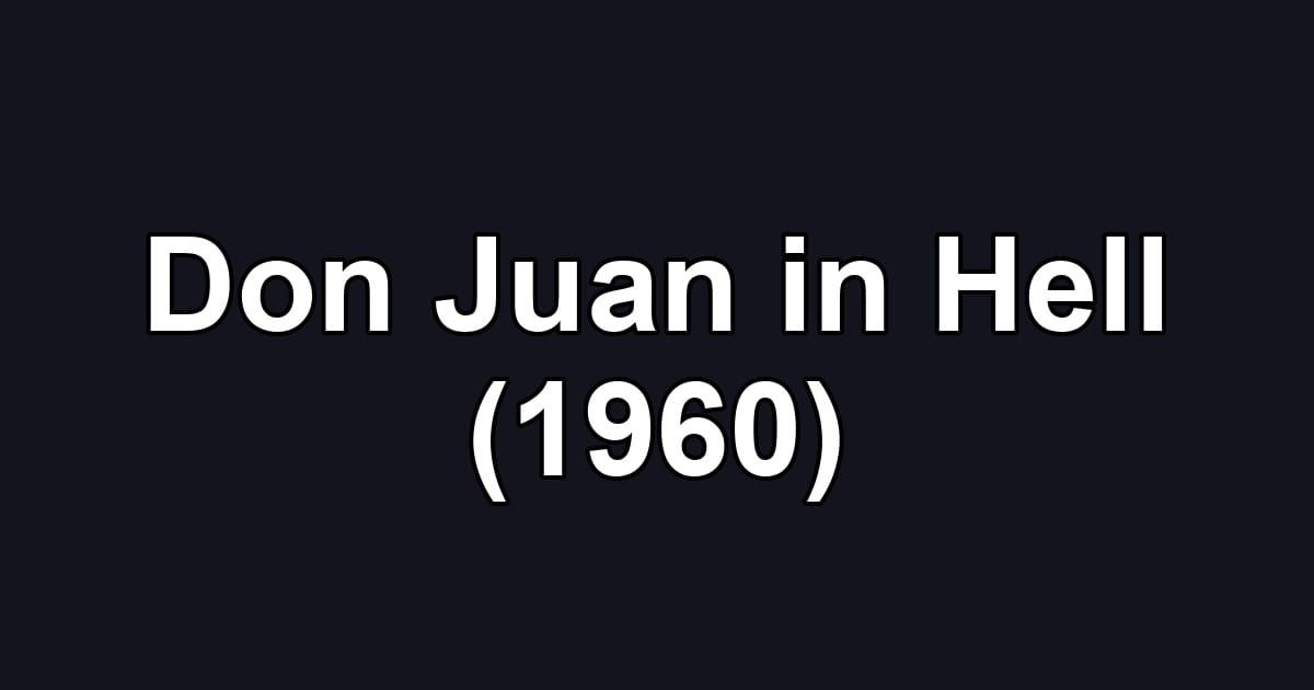 Don Juan in Hell (1960)