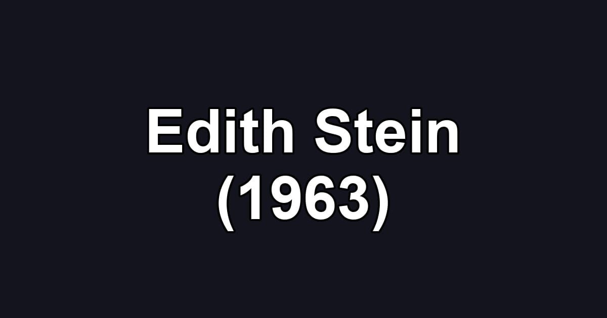 Edith Stein (1963)