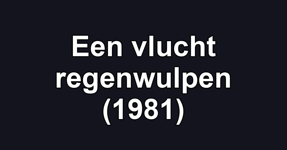 Een vlucht regenwulpen (1981)