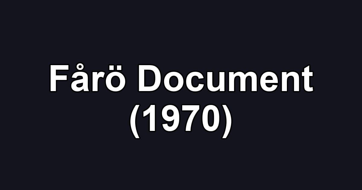 Fårö Document (1970)