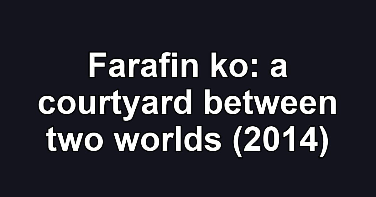 Farafin ko: a courtyard between two worlds (2014)