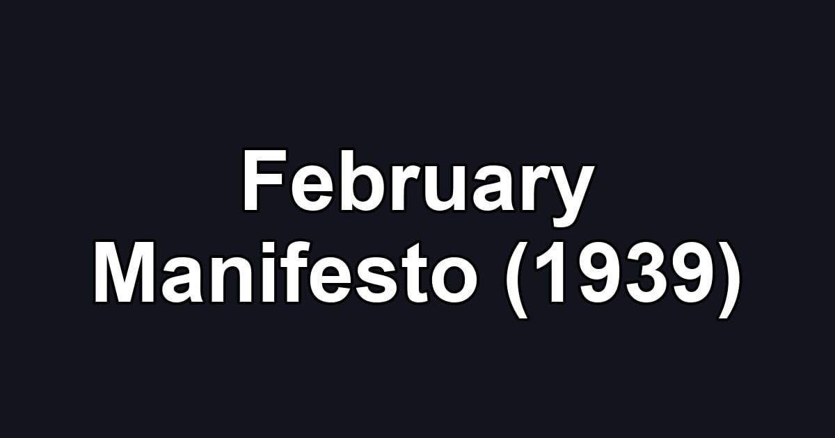 February Manifesto (1939)