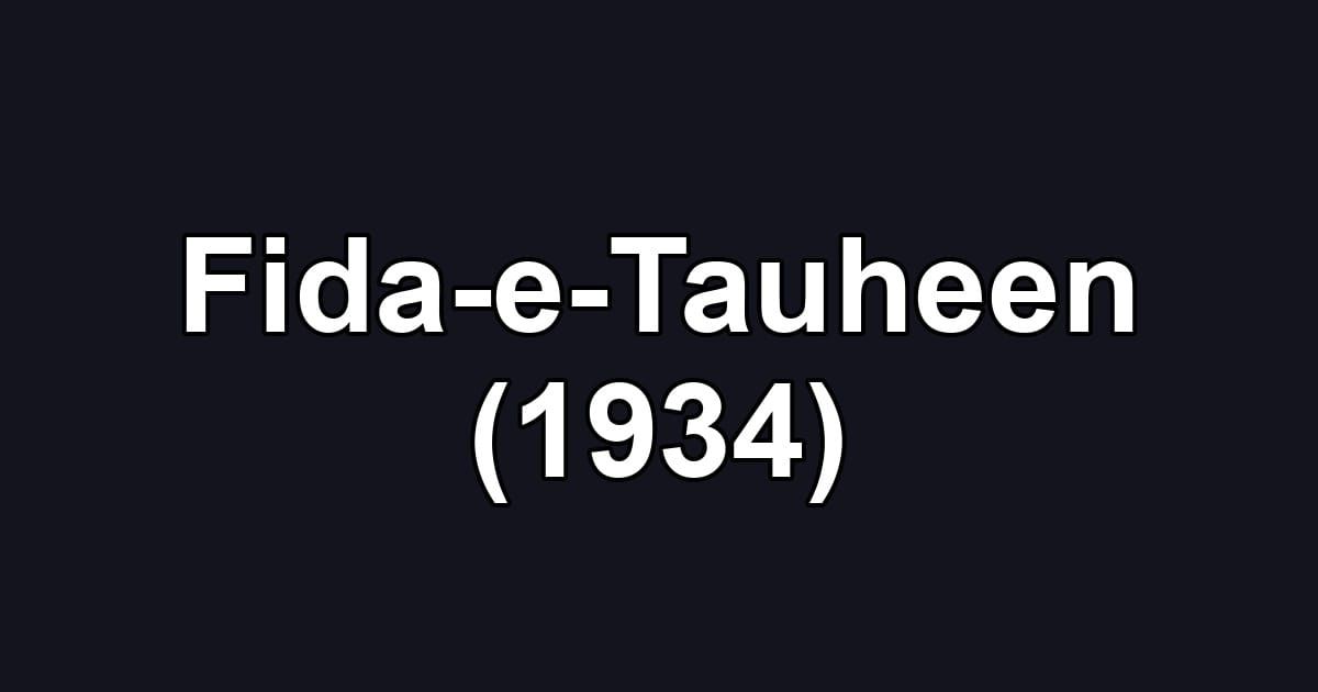 Fida-e-Tauheen (1934)