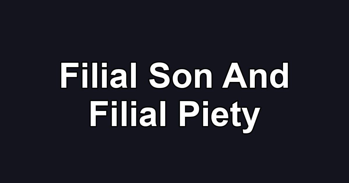 Filial Son And Filial Piety