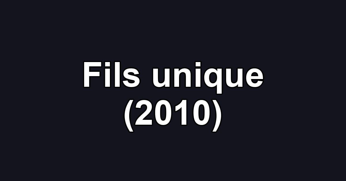 Fils unique (2010)