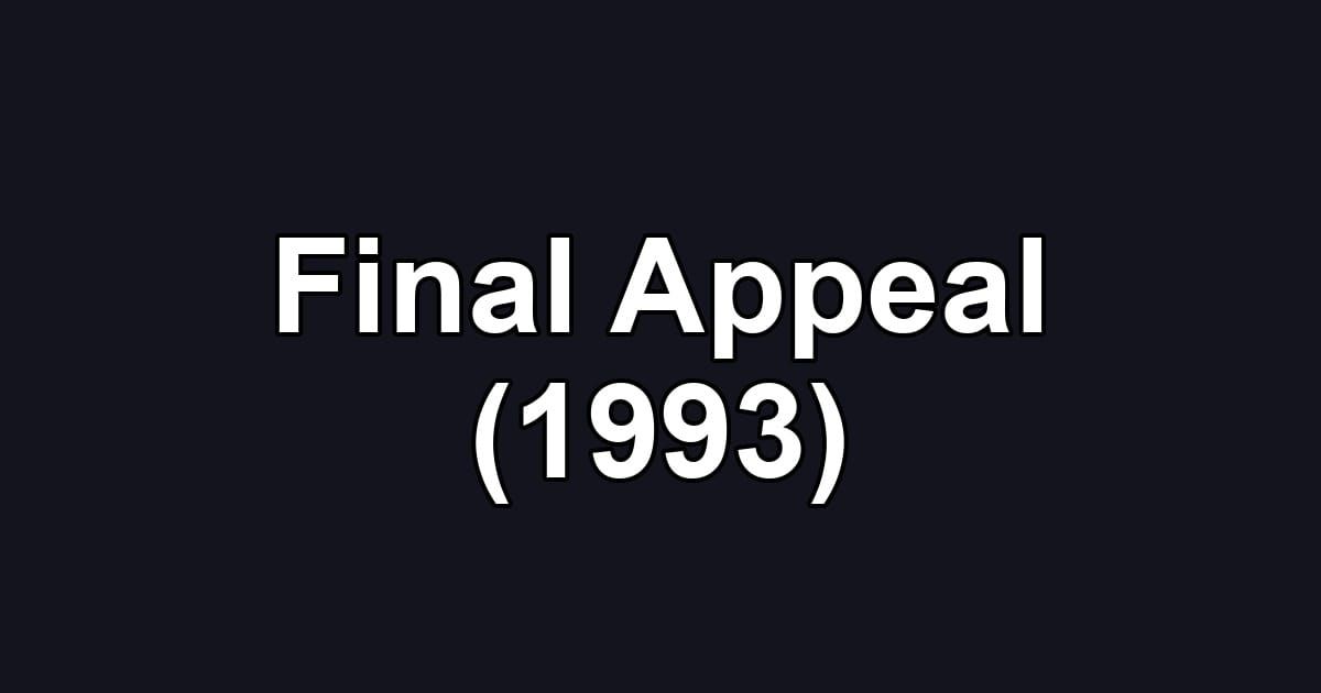 Final Appeal (1993)