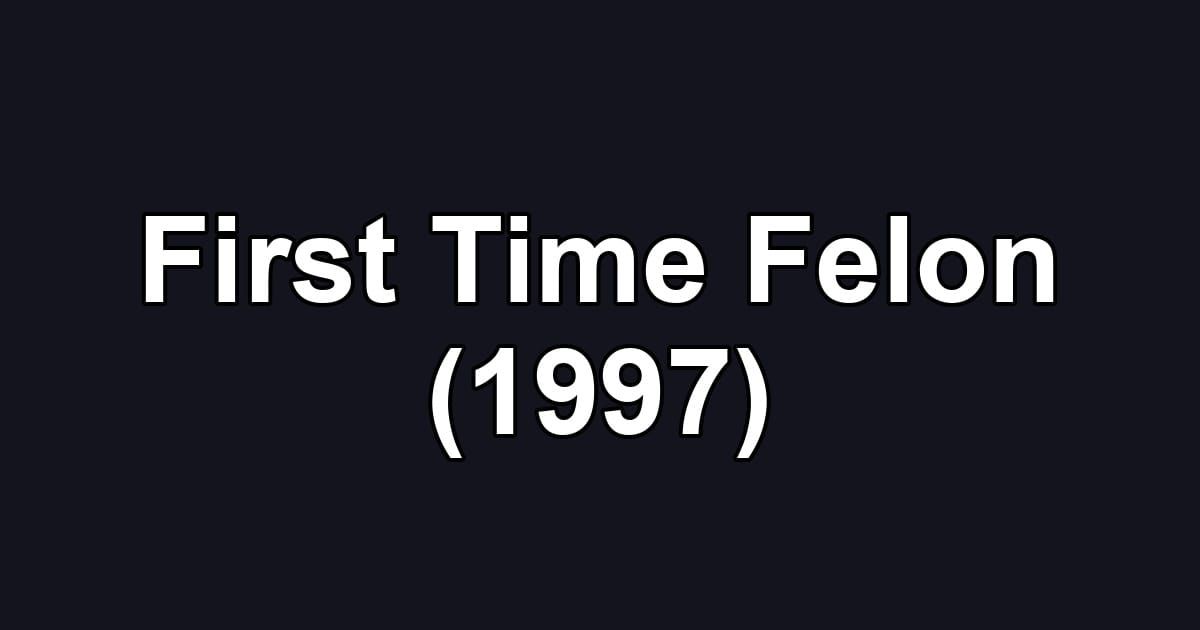 First Time Felon (1997)