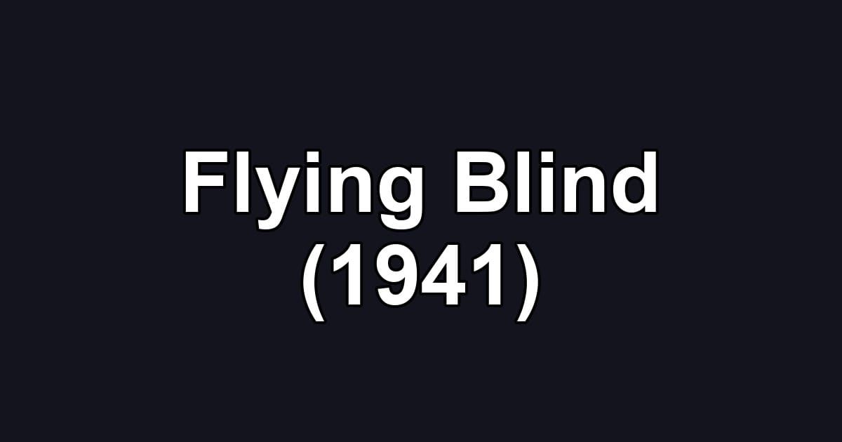 Flying Blind (1941)