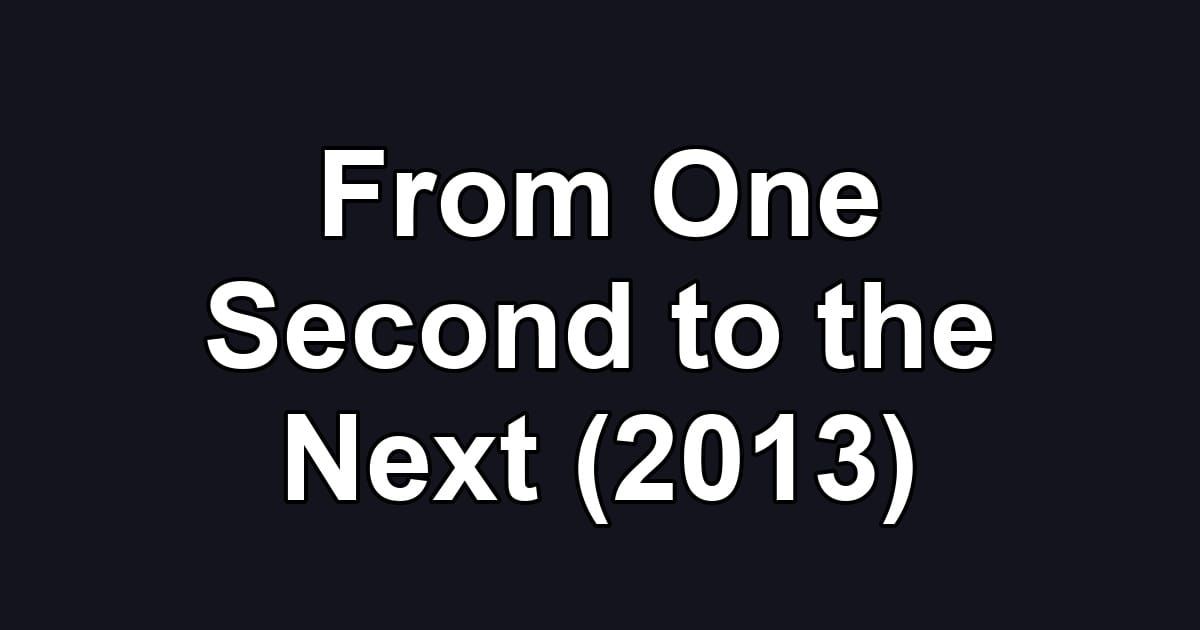 From One Second to the Next (2013)