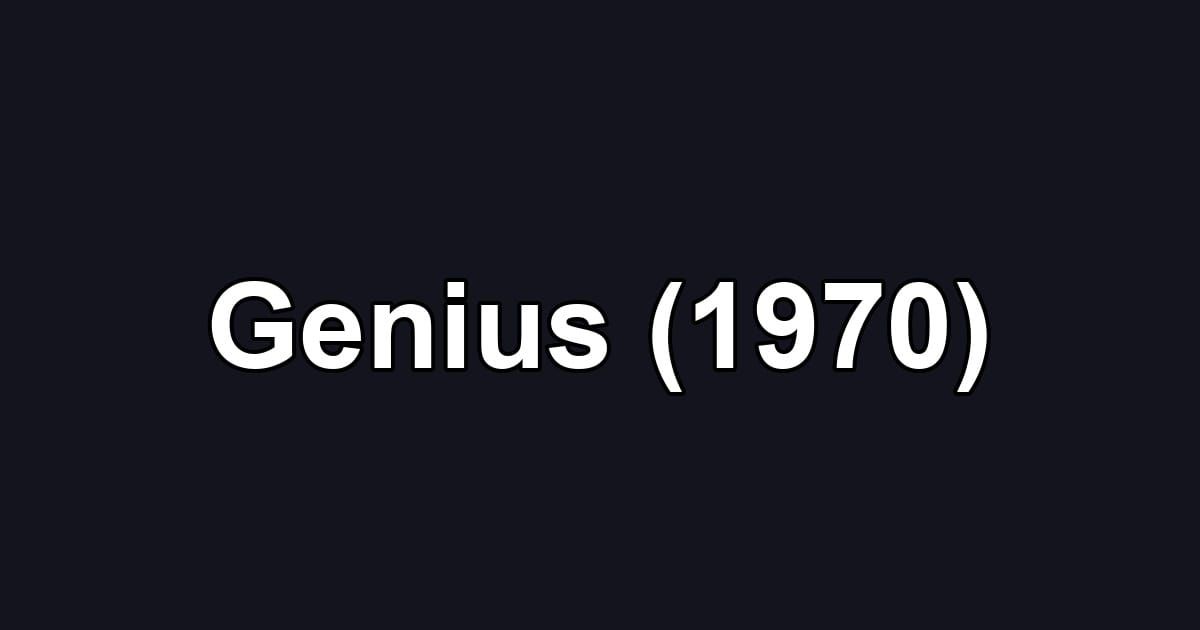 Genius (1970)