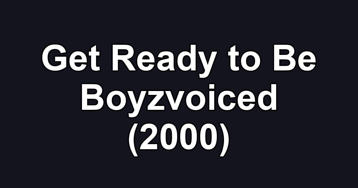 Get Ready to Be Boyzvoiced (2000)