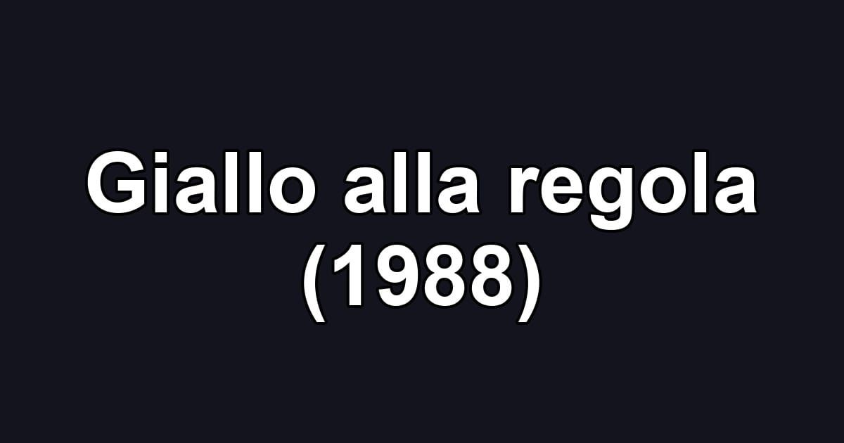 Giallo alla regola (1988)
