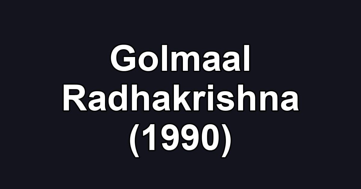 Golmaal Radhakrishna (1990)