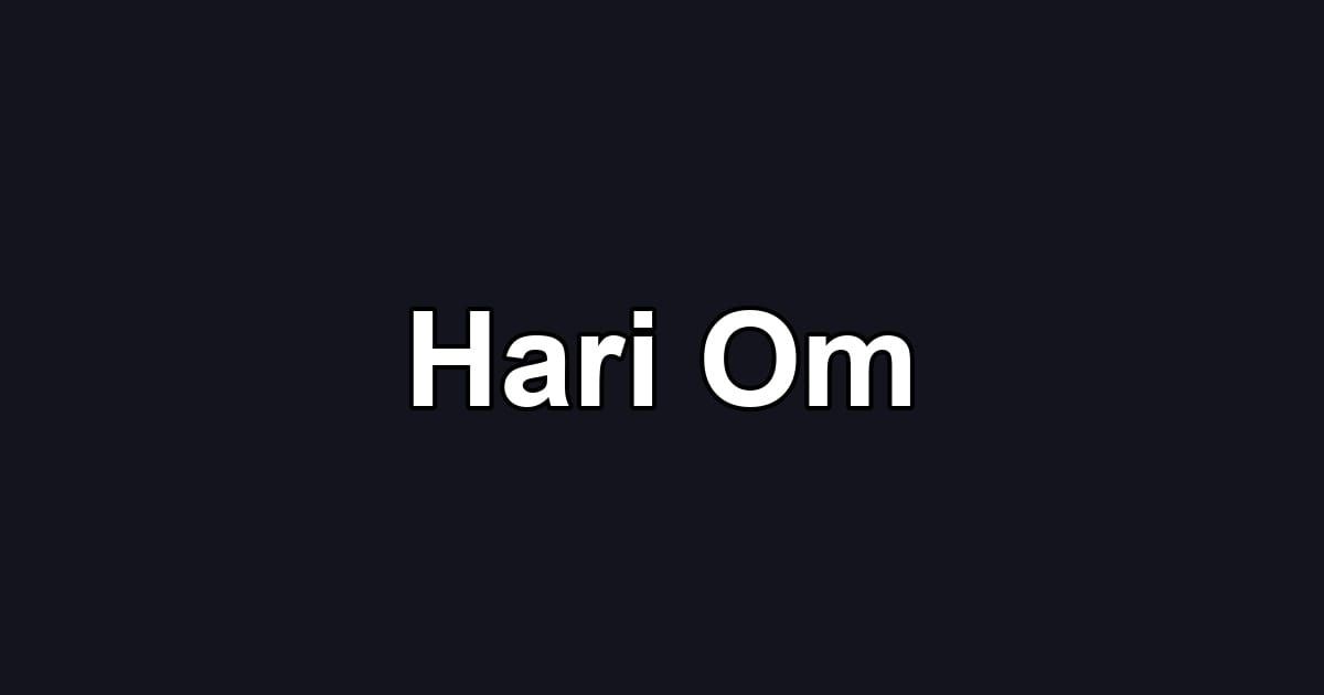 Hari Om