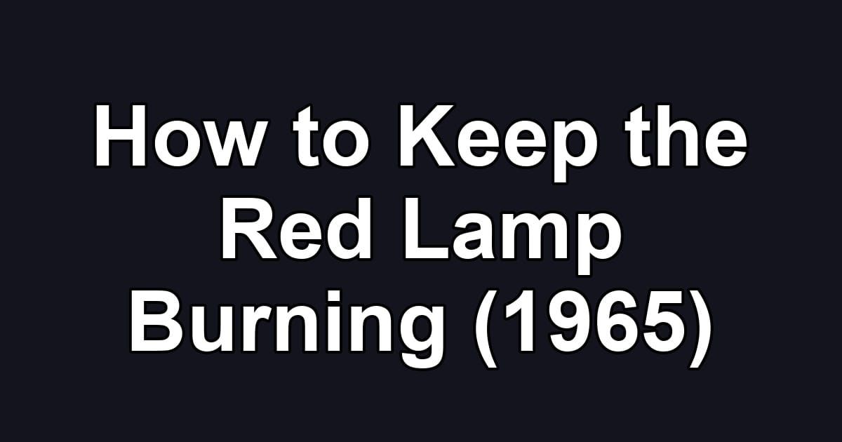How to Keep the Red Lamp Burning (1965)