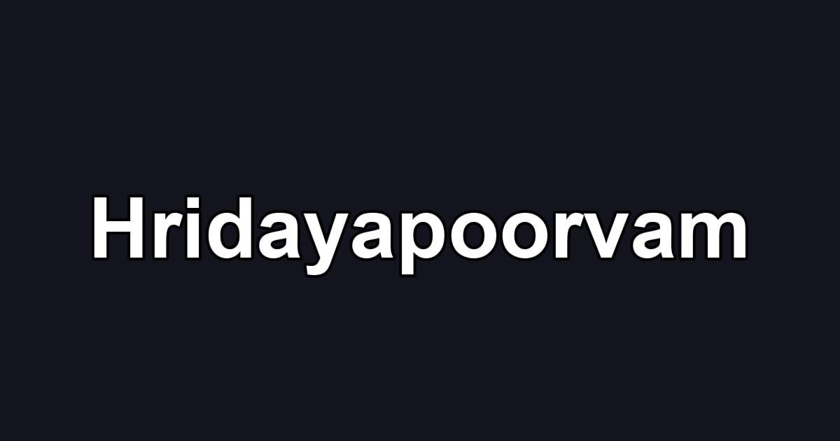 Hridayapoorvam