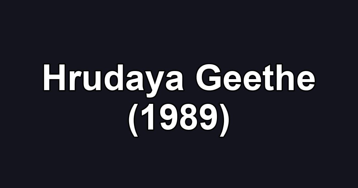 Hrudaya Geethe (1989)