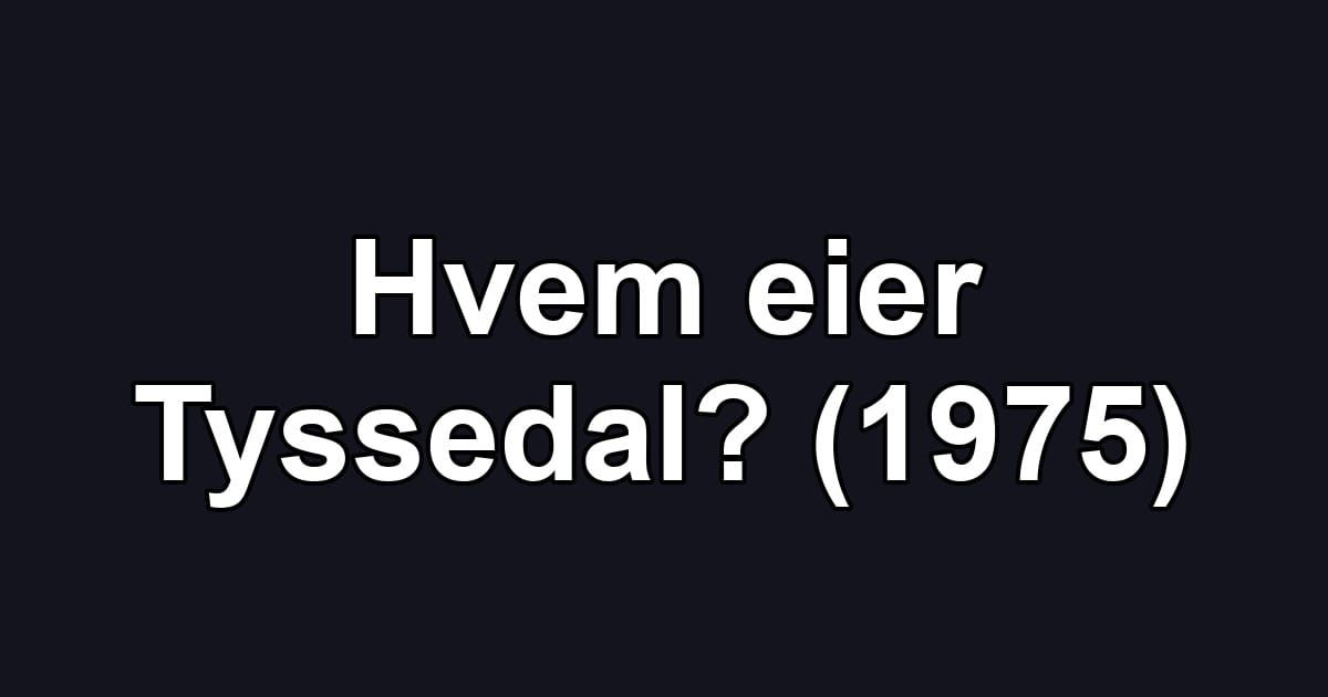 Hvem eier Tyssedal? (1975)