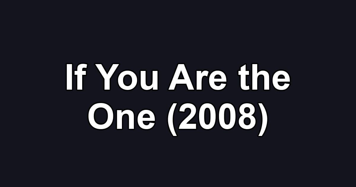If You Are the One (2008)