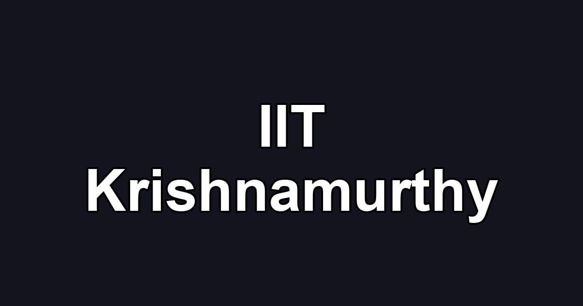 IIT Krishnamurthy