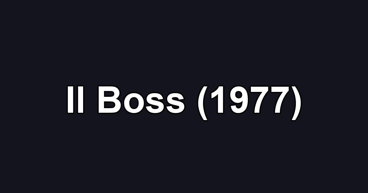 Il Boss (1977)