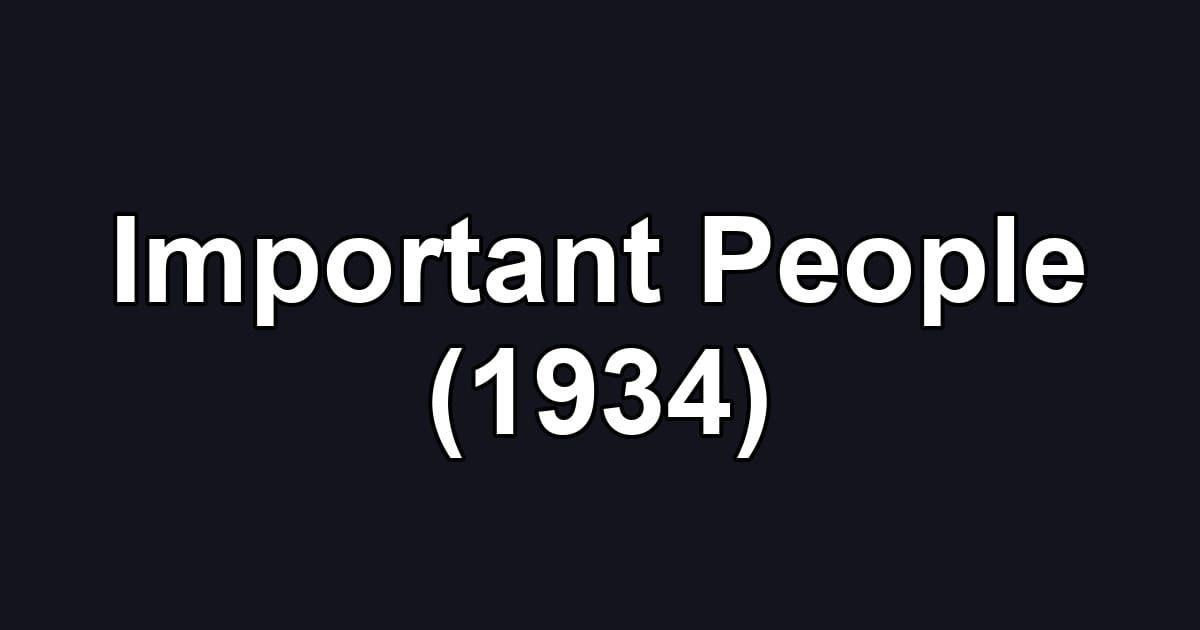 Important People (1934)