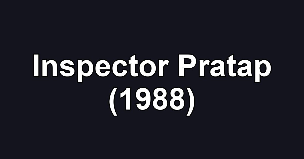 Inspector Pratap (1988)