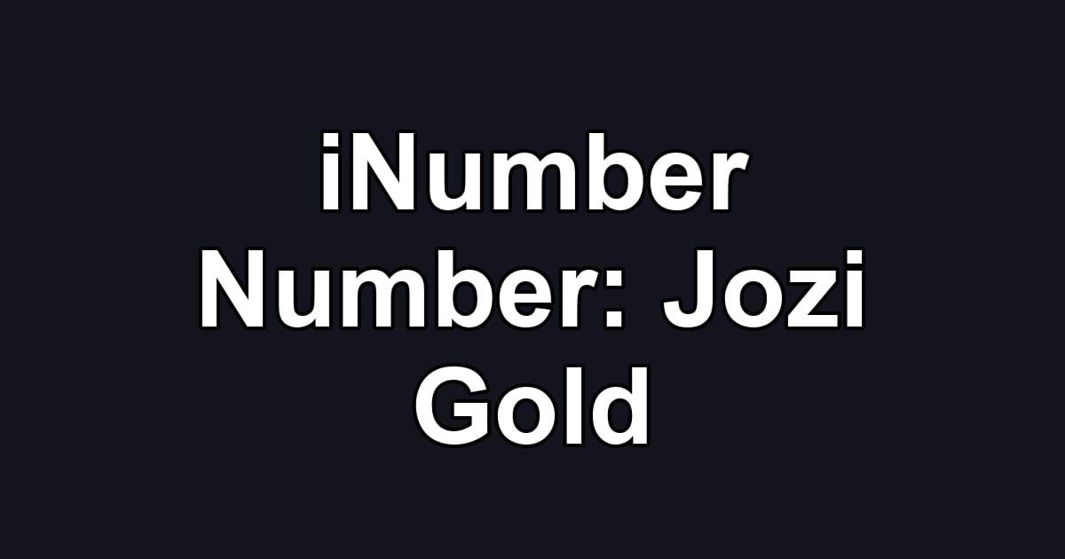 iNumber Number: Jozi Gold