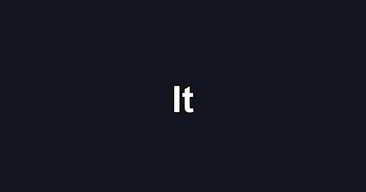 It