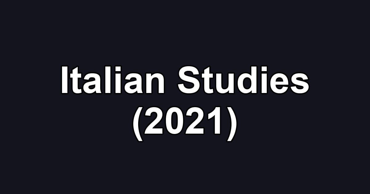 Italian Studies (2021)