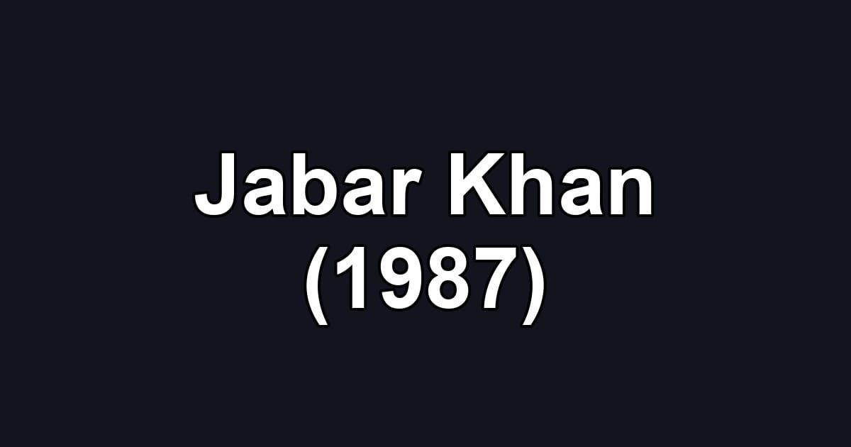 Jabar Khan (1987)
