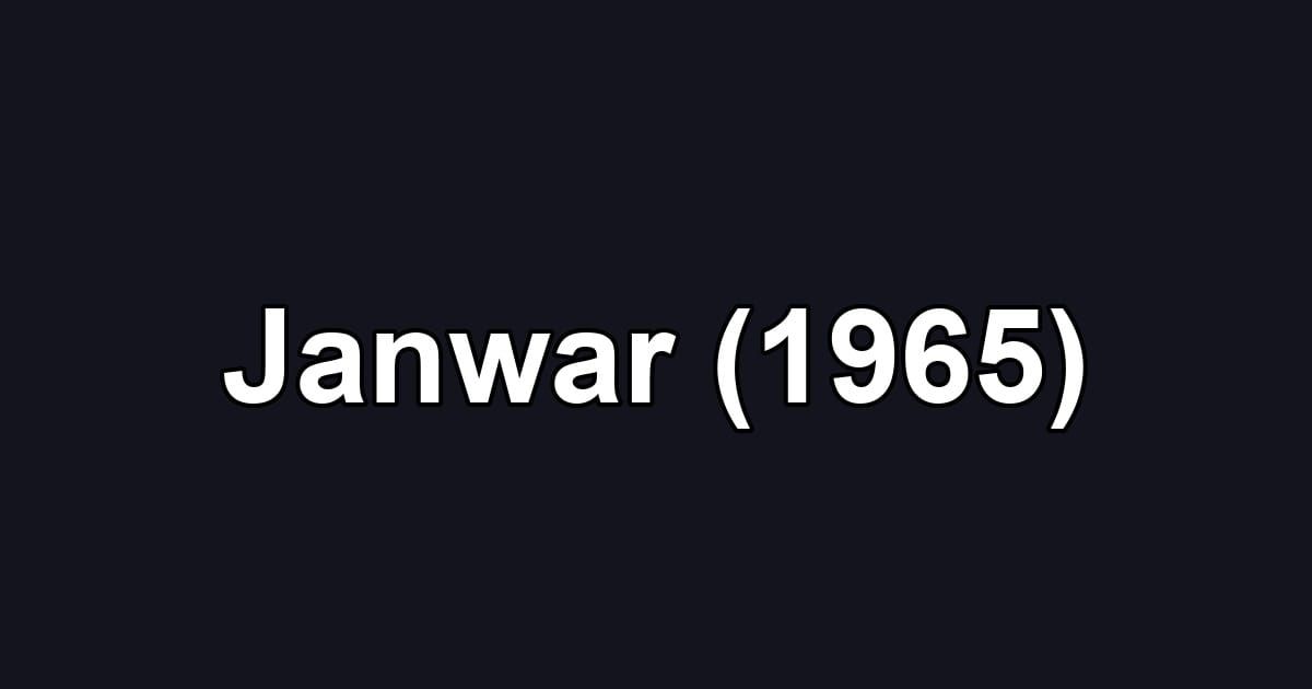 Janwar (1965)