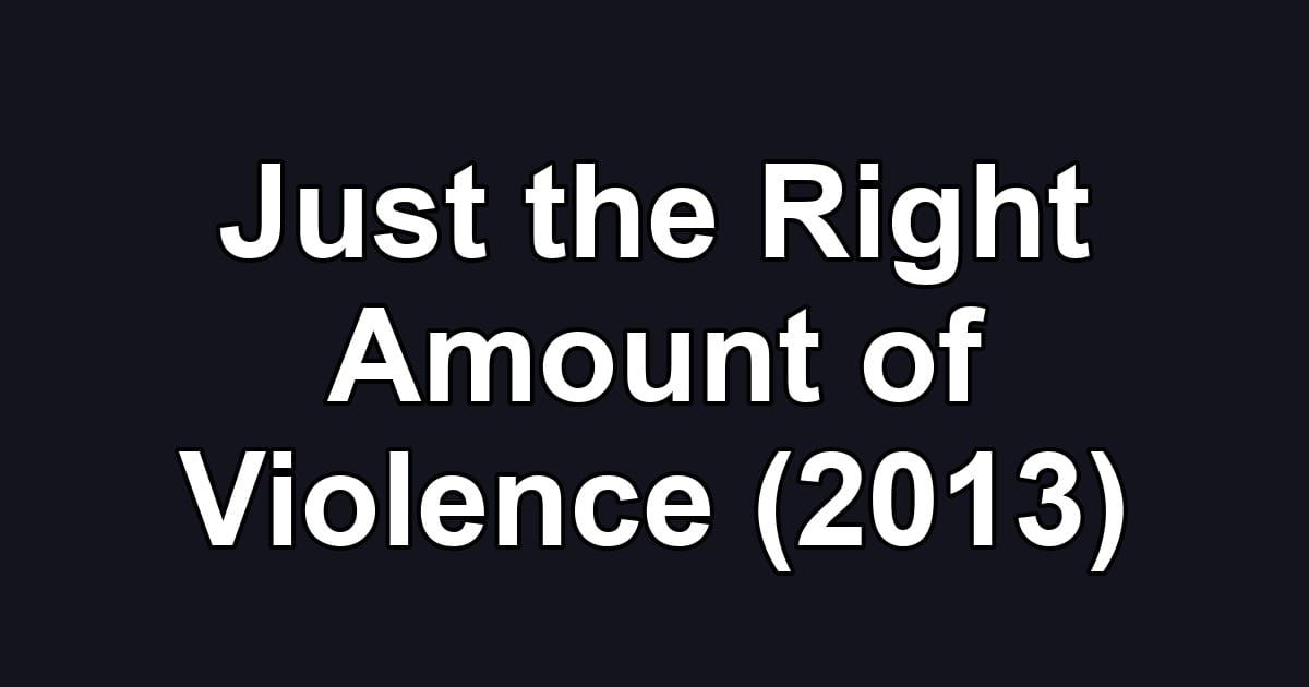 Just the Right Amount of Violence (2013)