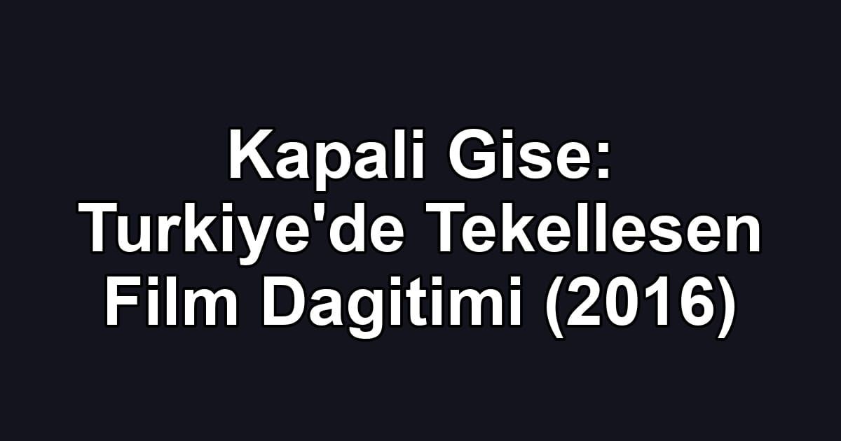 Kapali Gise: Turkiye'de Tekellesen Film Dagitimi (2016)