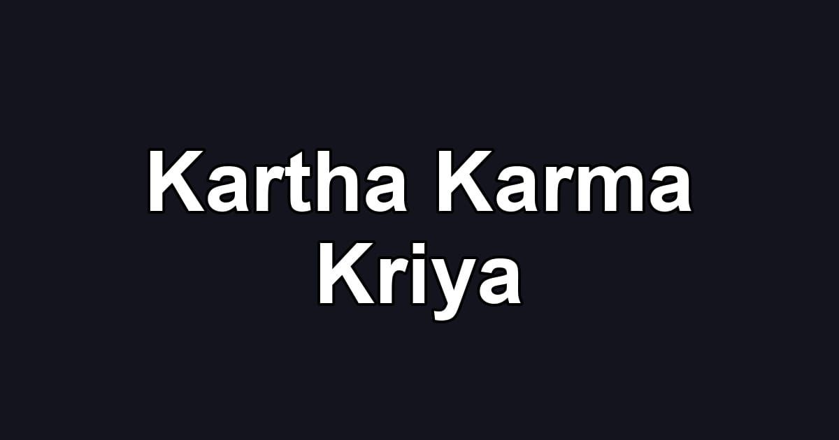 Kartha Karma Kriya
