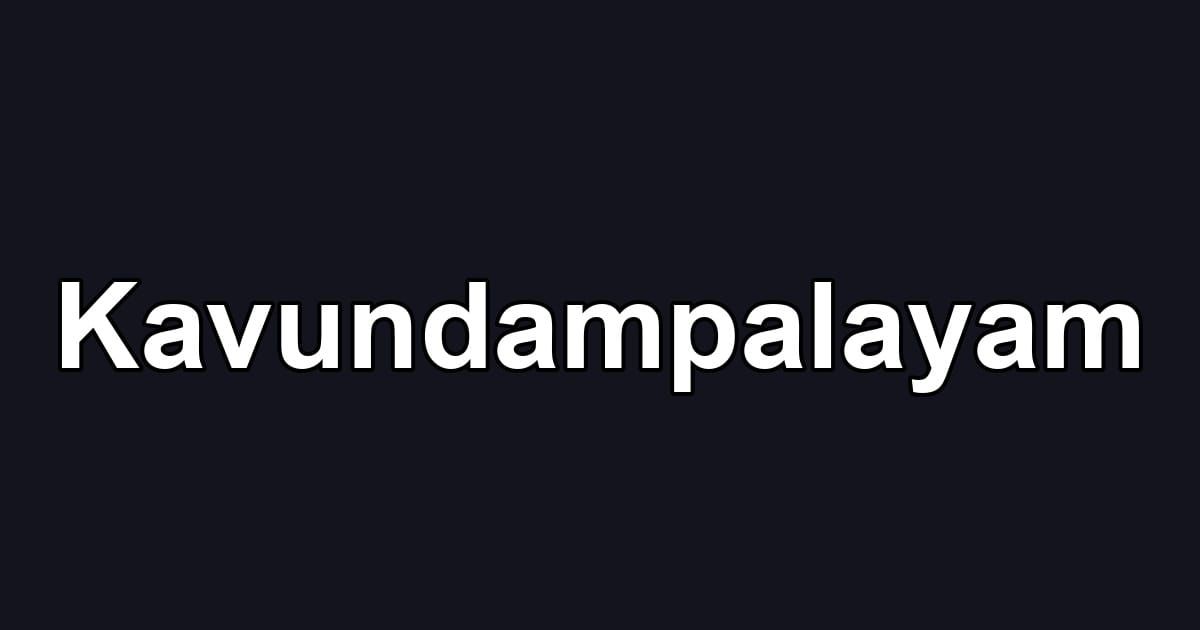 Kavundampalayam