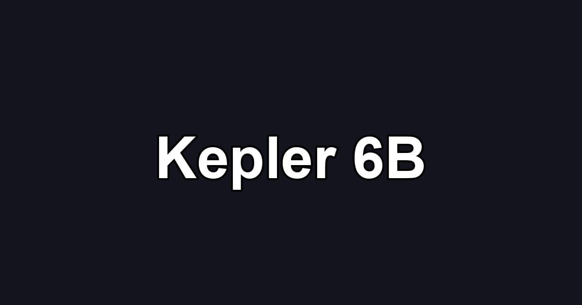 Kepler 6B