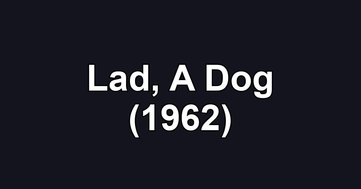 Lad, A Dog (1962)