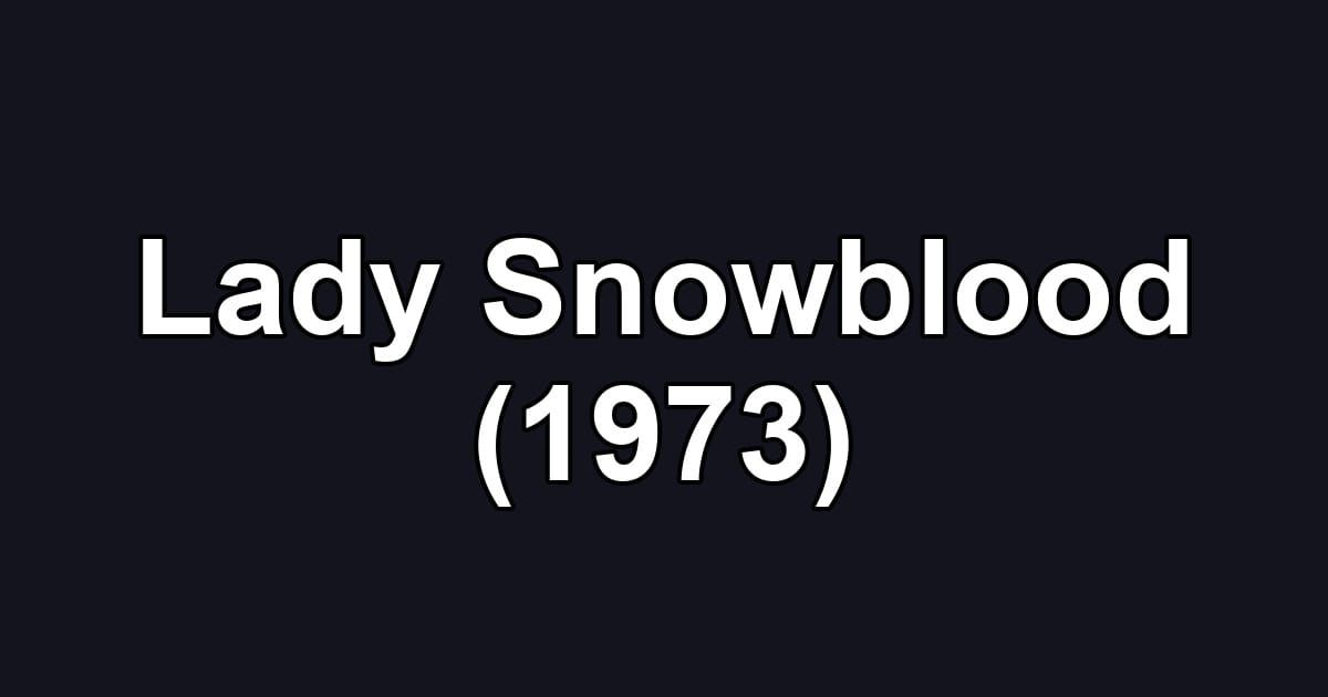 Lady Snowblood (1973)