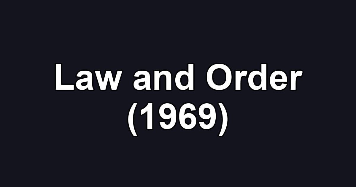Law and Order (1969)