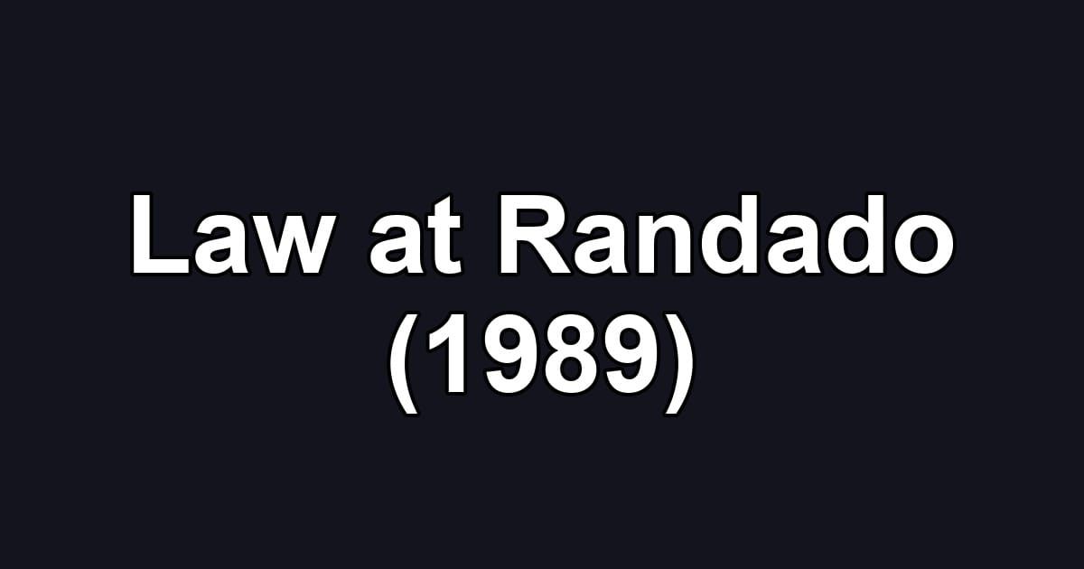 Law at Randado (1989)