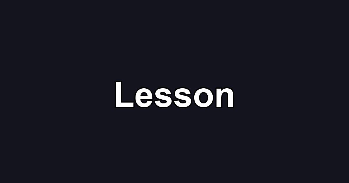 Lesson
