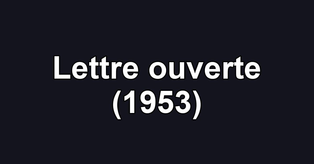 Lettre ouverte (1953)
