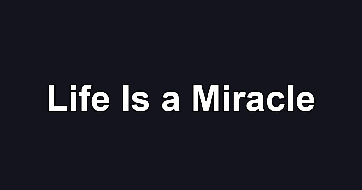 Life Is a Miracle