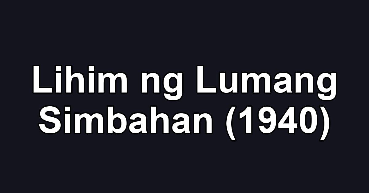 Lihim ng Lumang Simbahan (1940)