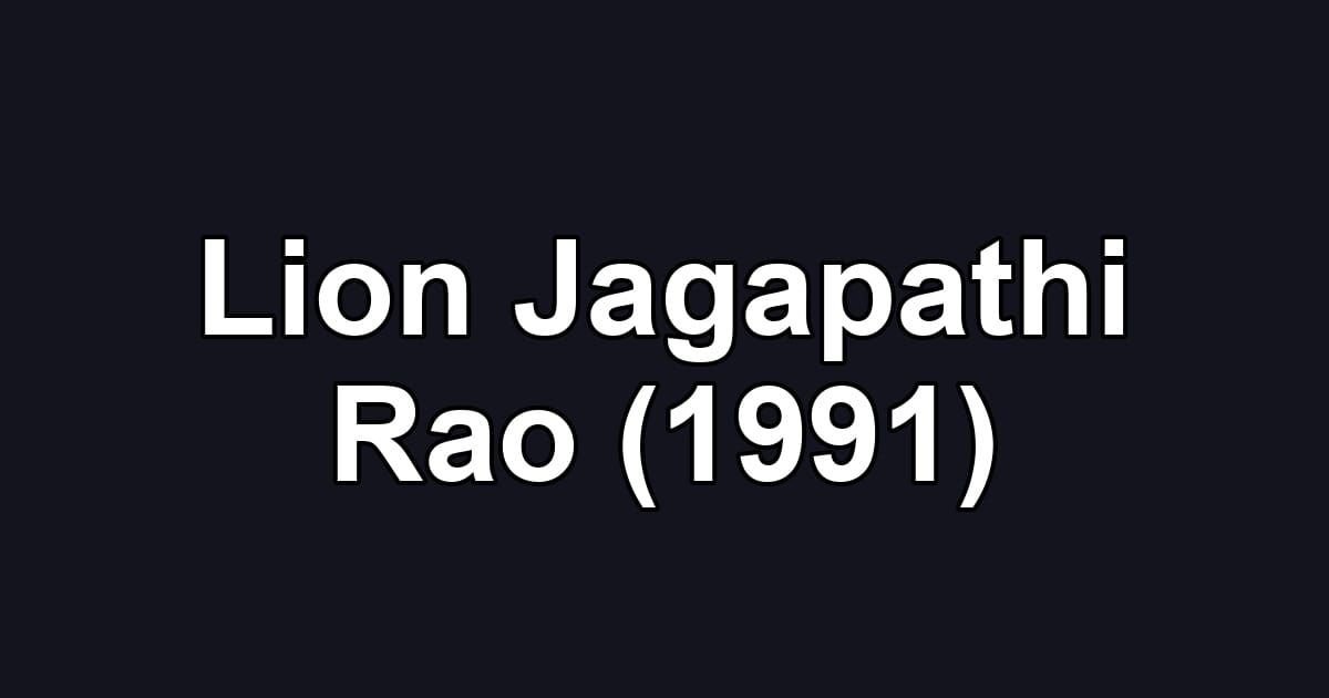 Lion Jagapathi Rao (1991)