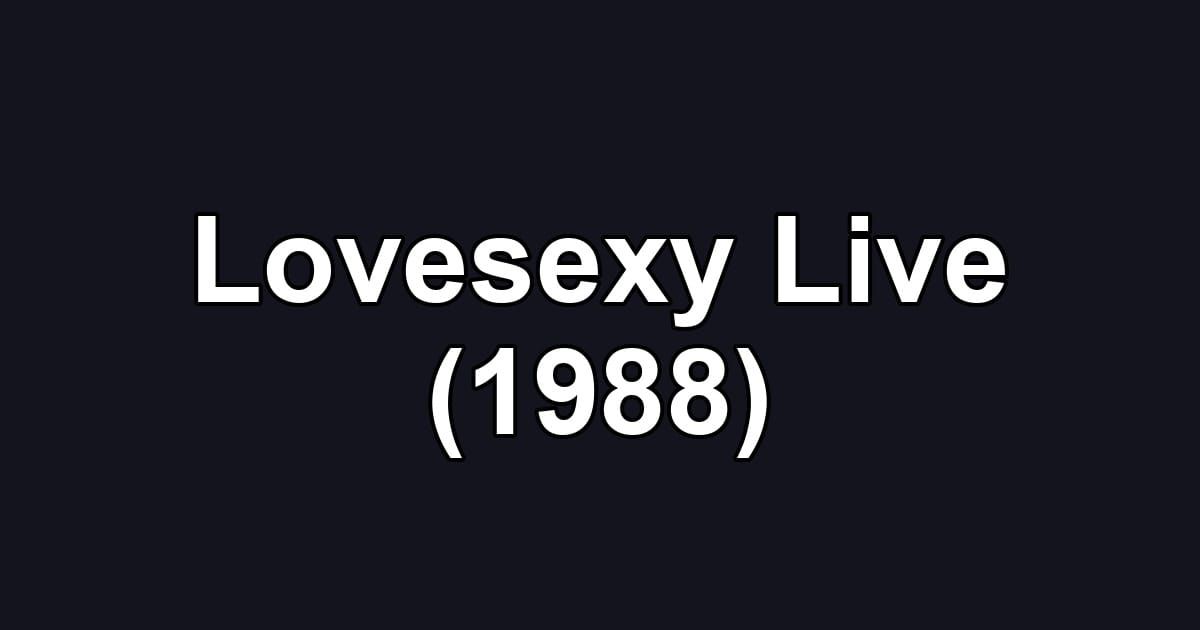 Lovesexy Live (1988)