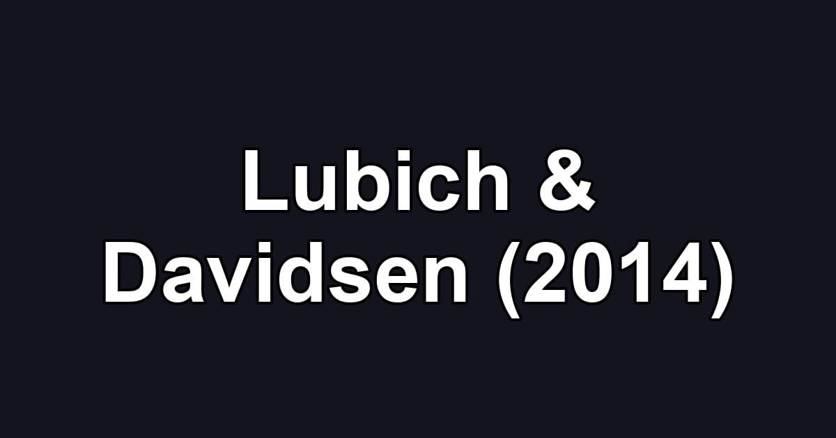 Lubich & Davidsen (2014)