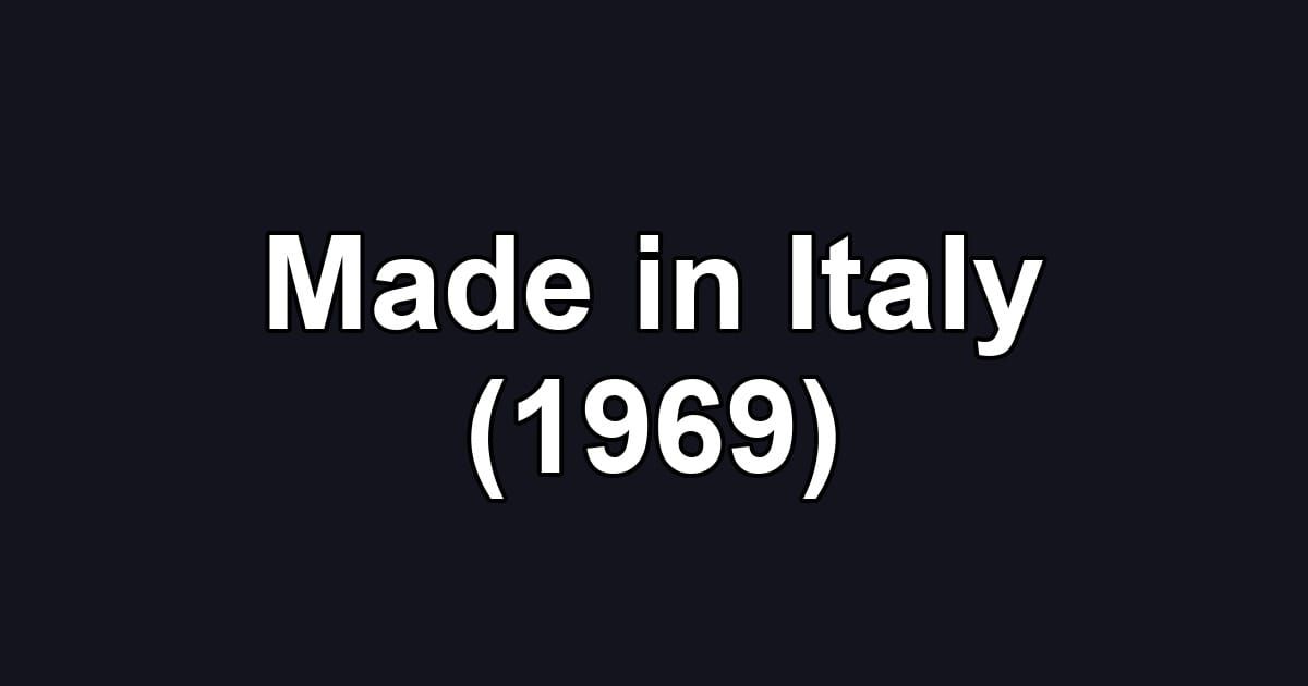 Made in Italy (1969)